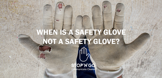 Tattered worn out safety gloves